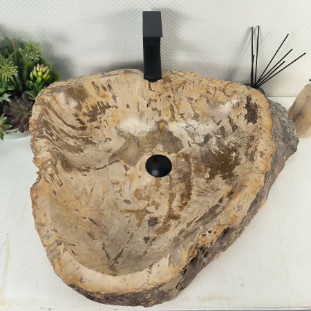 Каменная раковина из окаменелого дерева OD-04779 (62*53*16) 0177 из натурального камня