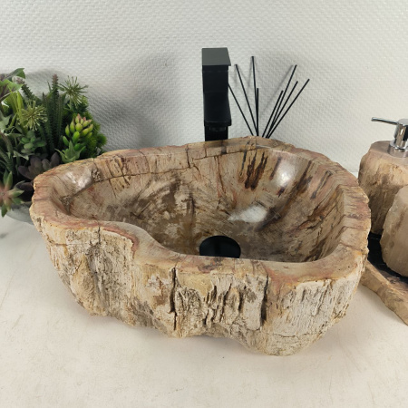 Каменная раковина из окаменелого дерева OD-04691 (49*37*15) 0175 из натурального камня