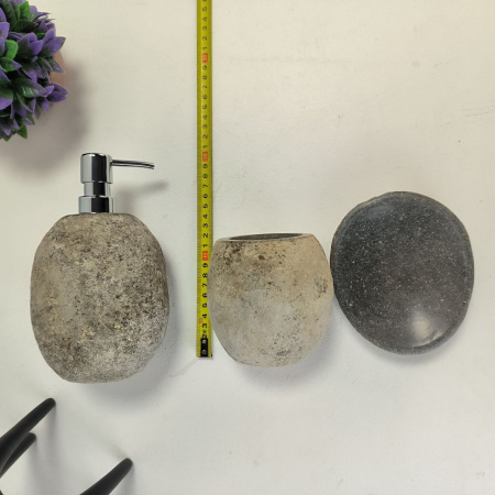 Набор из речного камня 4 предмета RN-02875 поднос 31см*45см