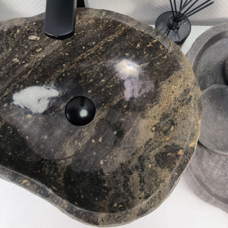 Каменная раковина из речного камня RS-04887 (49*38*15) 0856 из натурального камня
