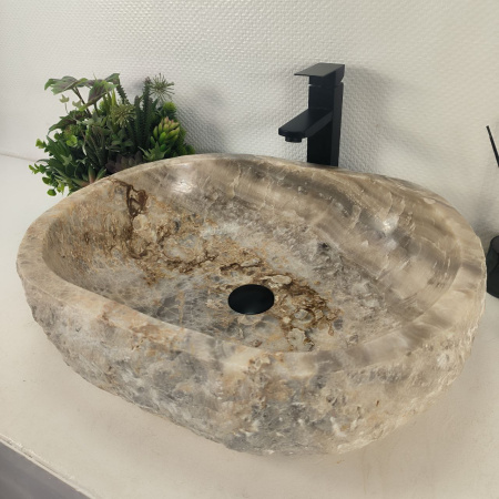 Каменная раковина из оникса Erozy Grey EO-04658 (57*47*16) 0184 из натурального камня
