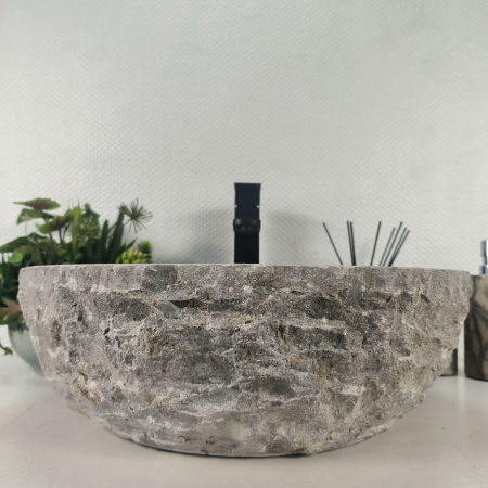 Каменная раковина из мрамора Erozy Grey EM-04649 (47*47*15) 0186 из натурального камня