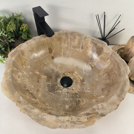 Каменная раковина из окаменелого дерева OD-04757 (58*52*16) 0177 из натурального камня