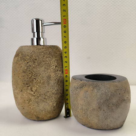 Набор из речного камня 2 предмета RN-03810 дозатор,стаканчик (143,144)