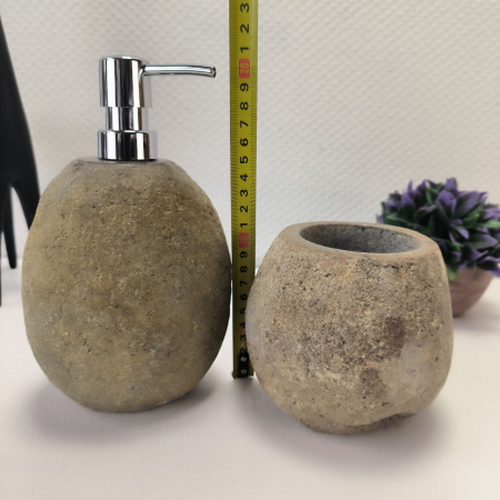 Набор из речного камня 2 предмета RN-03136 дозатор, стаканчик