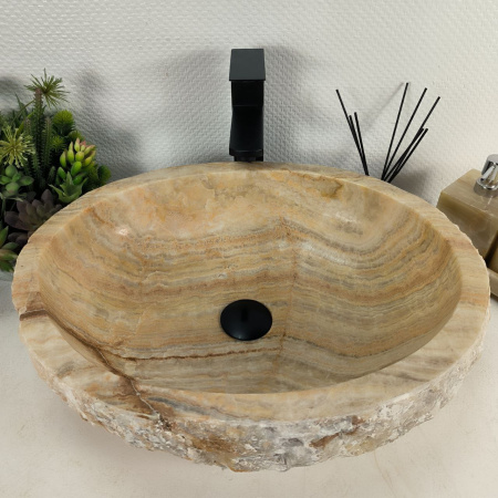 Каменная раковина из оникса Erozy Green EO-04622 (52*41*16) 0162 из натурального камня