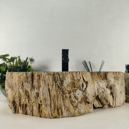 Каменная раковина из окаменелого дерева OD-04681 (54*40*15) 0176 из натурального камня