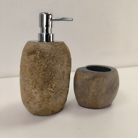 Набор из речного камня 2 предмета RN-03810 дозатор,стаканчик (143,144)